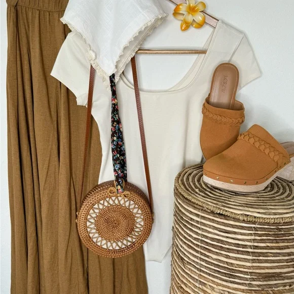 Handmade Cottagecore Natural Cotton Hair Scarf - Picture 5 of 9